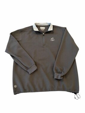 Straight Down Waffle Knit Quarter Zip Gray Golf Pullover BNP Paribas Men’s XL